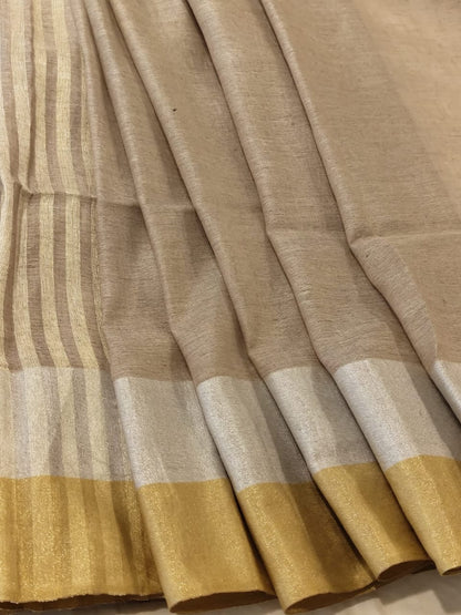 Light brown linen sarees