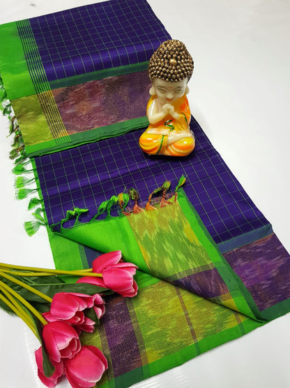 Uppada Tripura silk checks sarees
