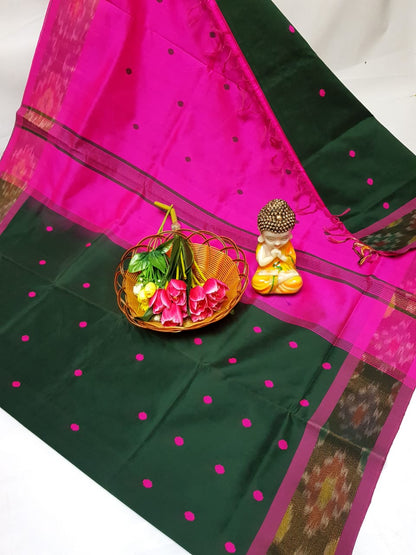 Tripura silk Nakshatra butta sarees with pochampally border