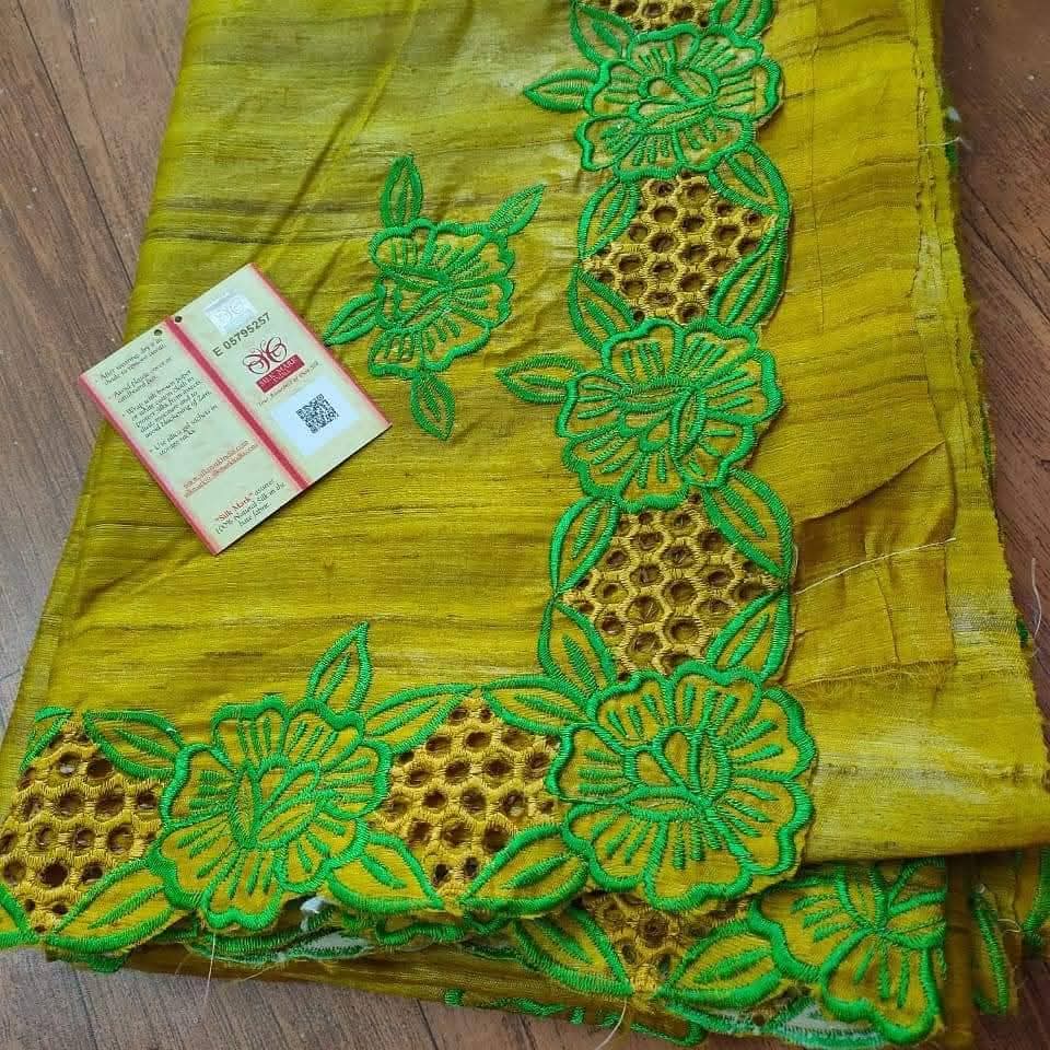 Pure Tussar silk Cutwork sarees