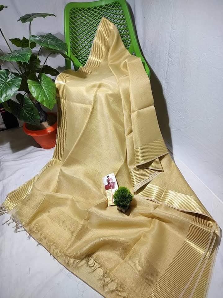 Pure 150 counts Tissue linen sarees