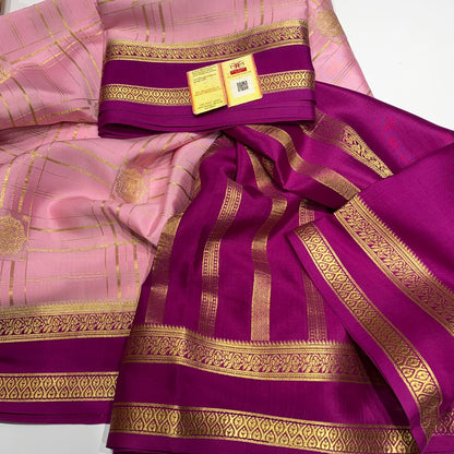 Pure Mysore silk crepe checks sarees