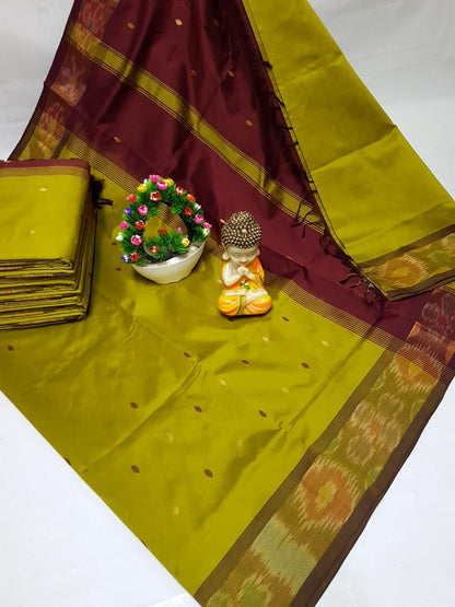 Tripura silk Nakshatra butta sarees with pochampally border
