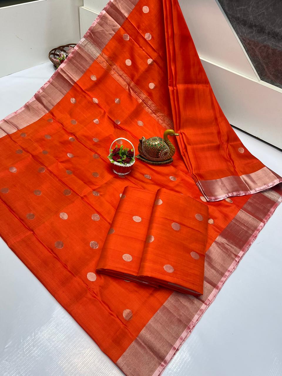 Uppada silk dollar butta sarees