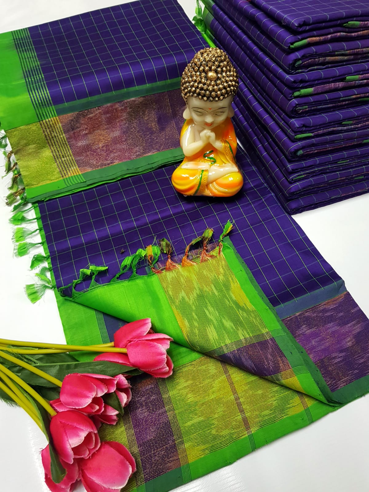 Uppada Tripura silk checks sarees