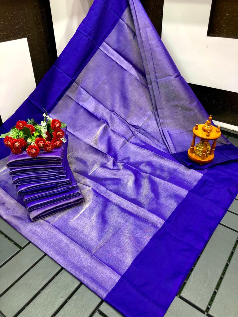 Uppada Tissue sarees with silk border