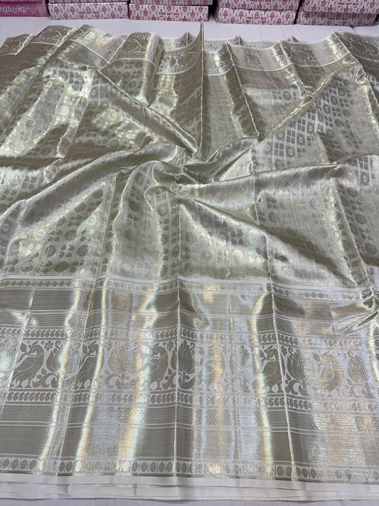 Silver pure kanchipuram bridal silk sarees