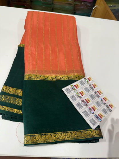 Pure Mysore wrinkle crepe silk sarees