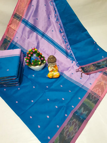 Tripura silk Nakshatra butta sarees with pochampally border
