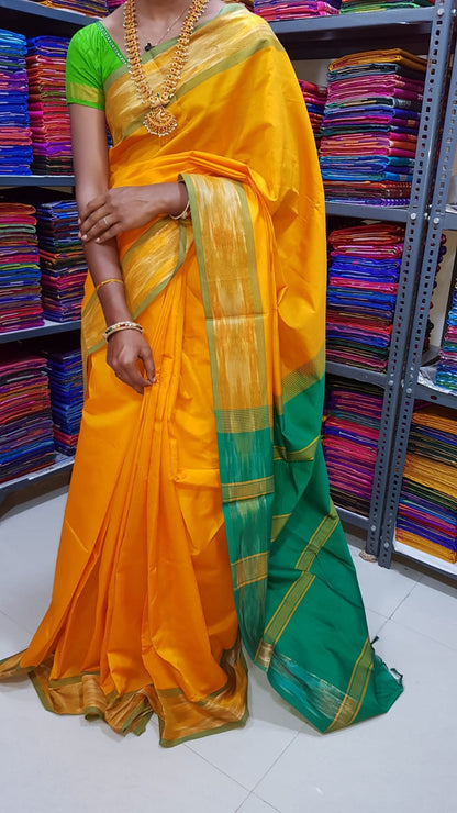 Uppada Tripura silk sarees with small pochampally border