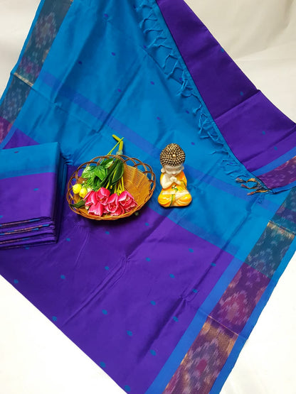 Tripura silk Nakshatra butta sarees with pochampally border