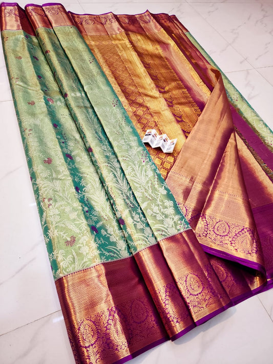 Green pure kanchipuram bridal silk sarees