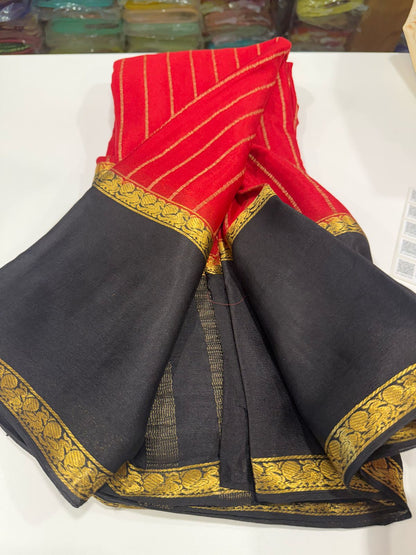 Pure Mysore wrinkle crepe silk sarees