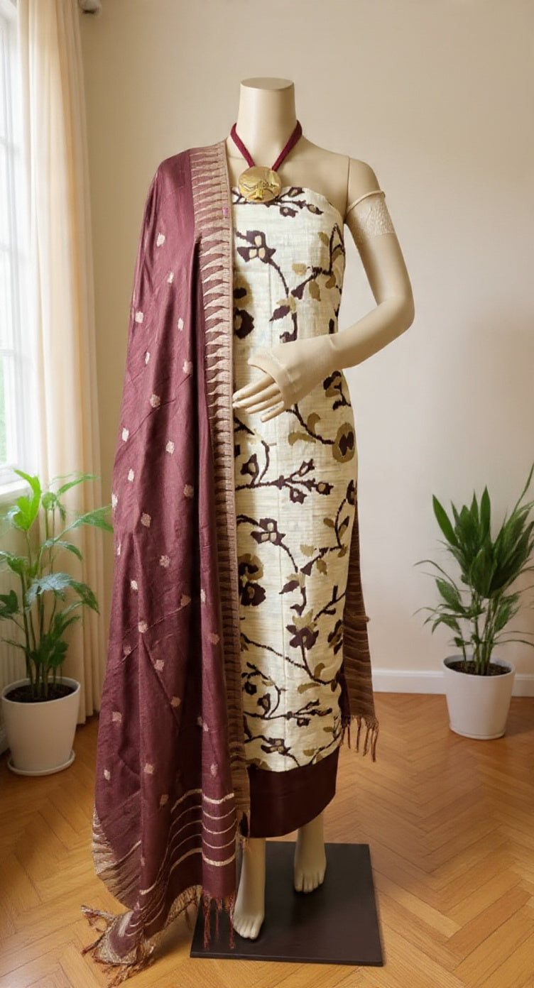 Cotton screen print dress materials