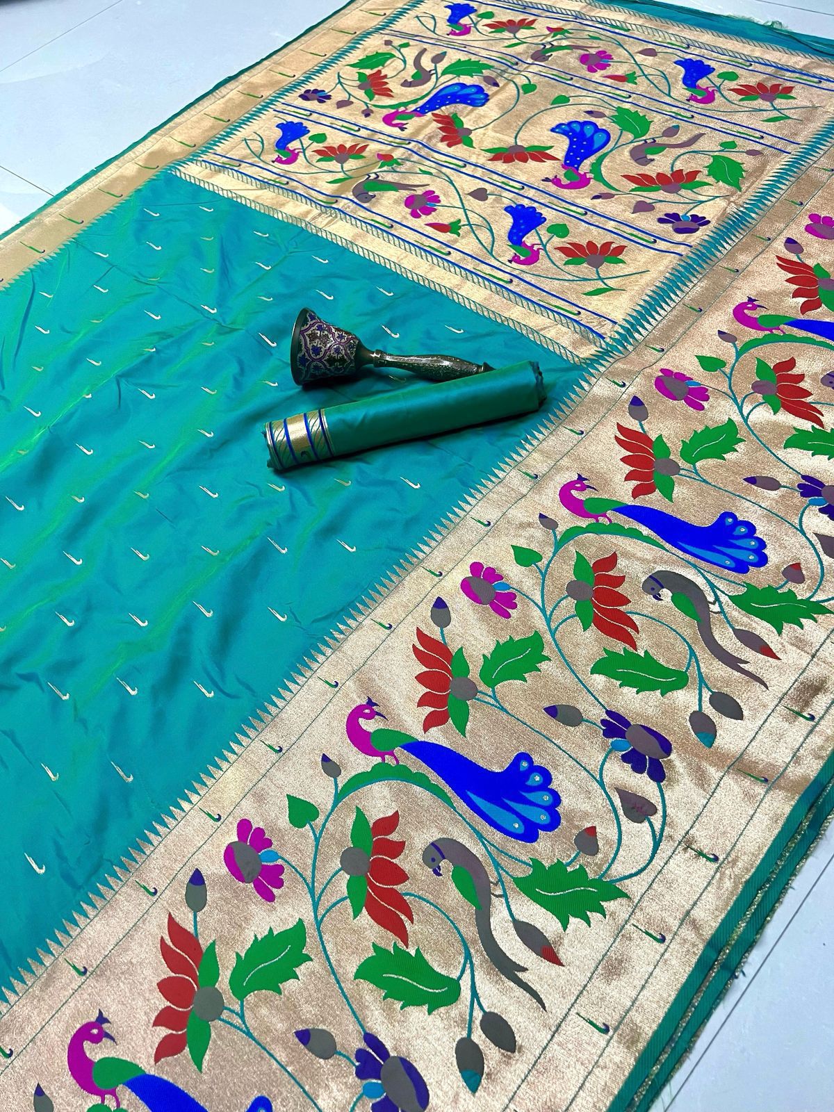 Semi silk half over paithani sarees