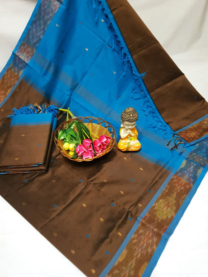 Tripura silk Nakshatra butta sarees with pochampally border