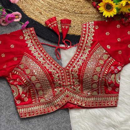 Apple cut embroidered readymade blouse
