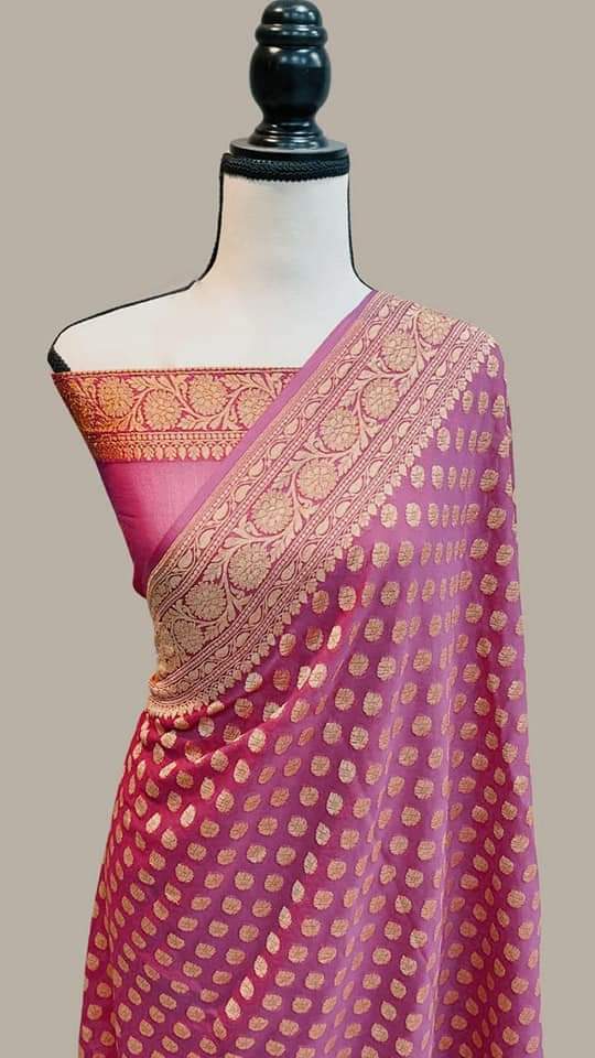 Semi banarasi khaddi georgette sarees