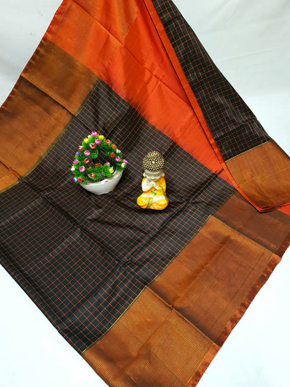 Uppada checks sarees with big border