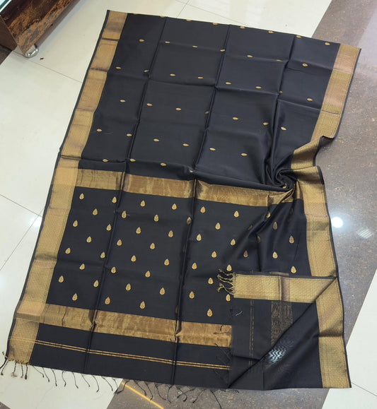 Sankranti special black Maheshwari silk sarees