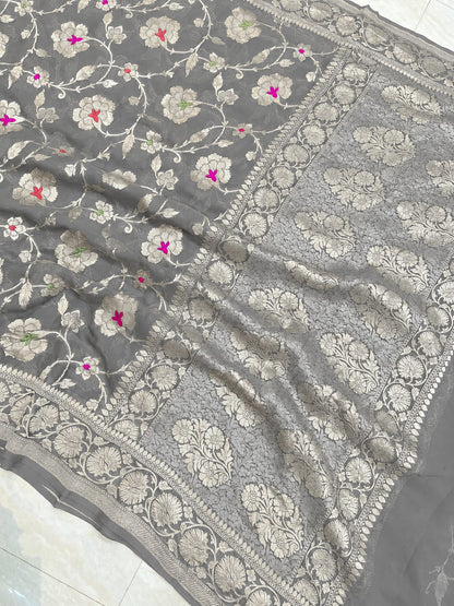 Banarasi semi pure silk georgette sarees