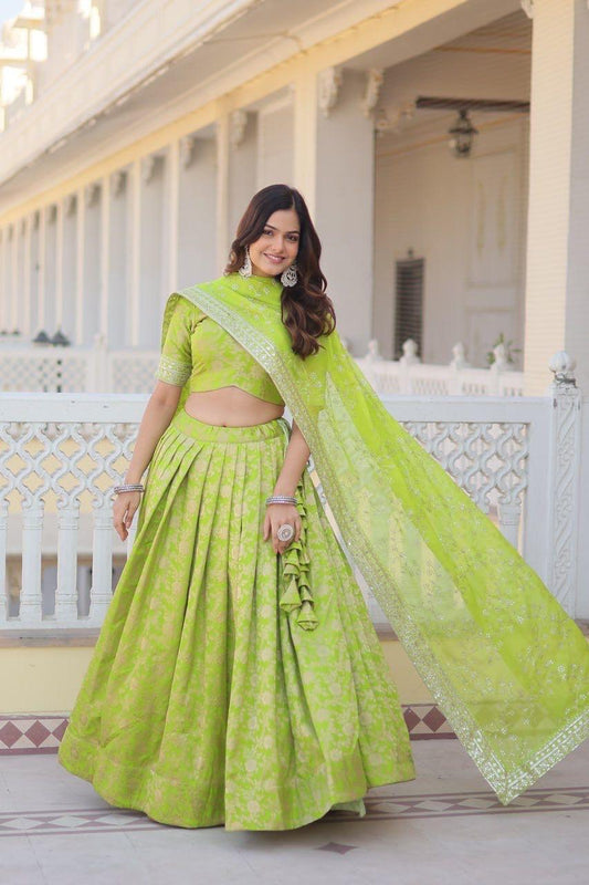 Green Designer Pure Viscose lehenga choli