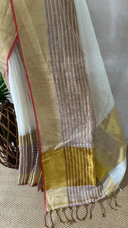 White linen sarees