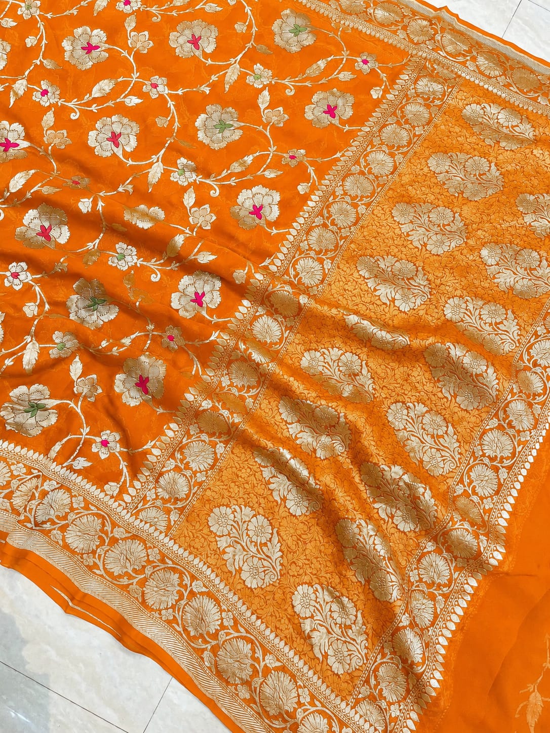Banarasi semi pure silk georgette sarees