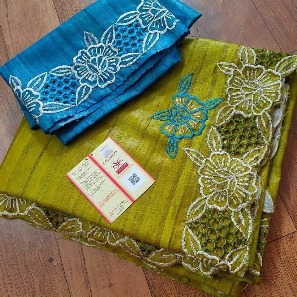 Pure Tussar silk Cutwork sarees