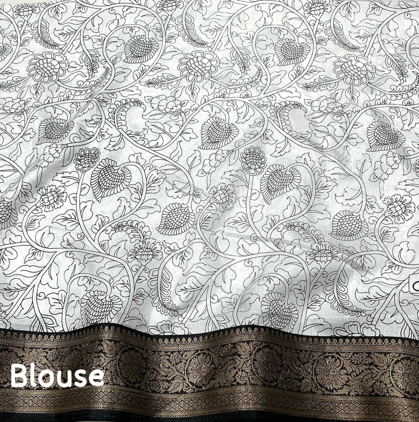 White Fancy kalamkari sarees