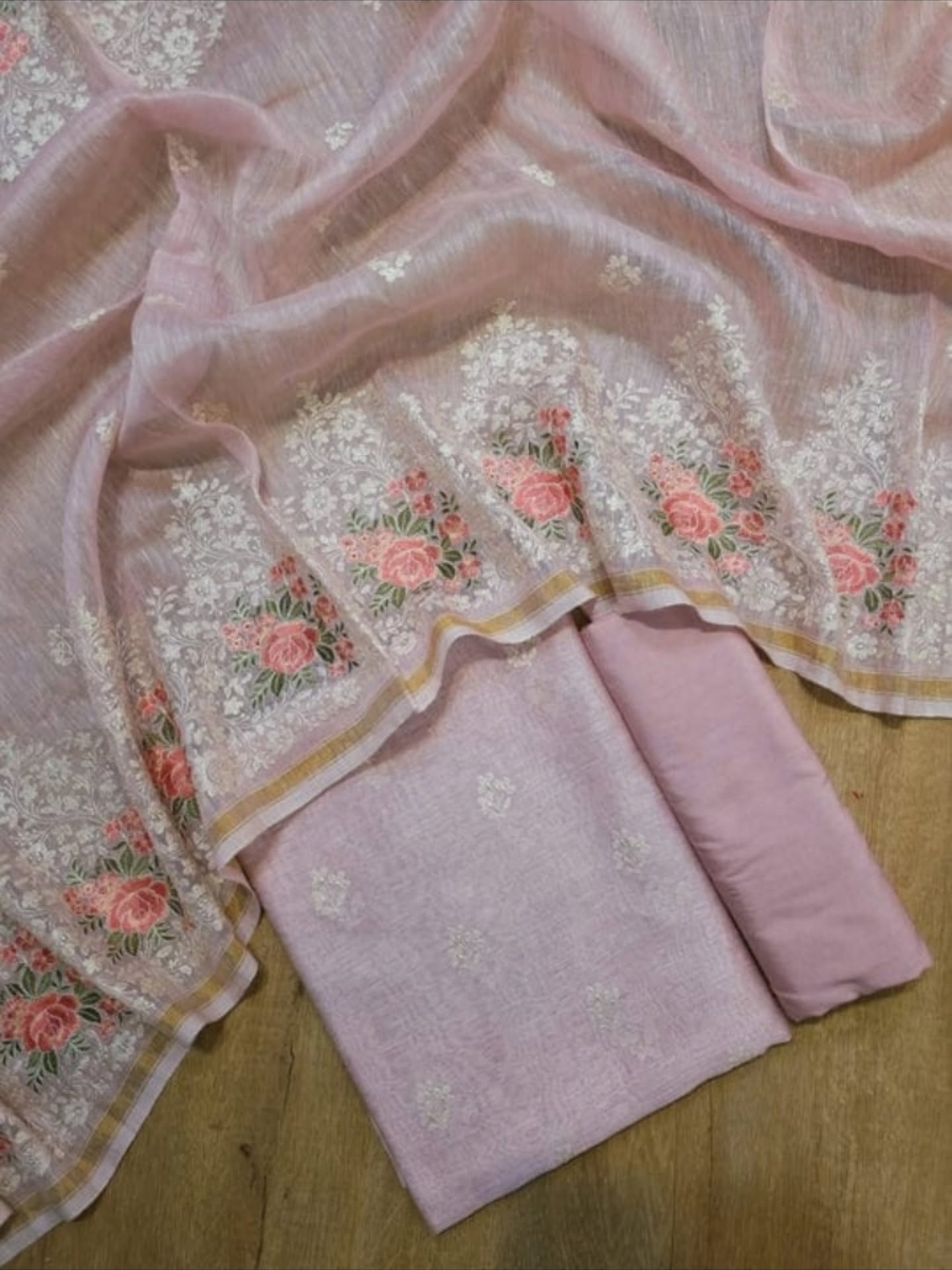 Pure silk linen dress materials
