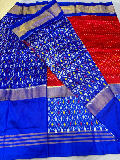 Red pure pochampally ikkat silk sarees