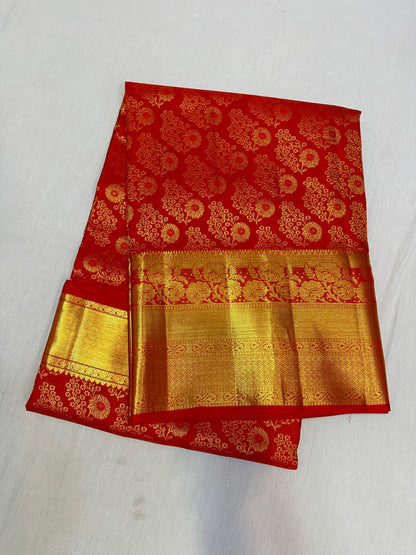 Dark Red pure kanchipuram bridal silk sarees
