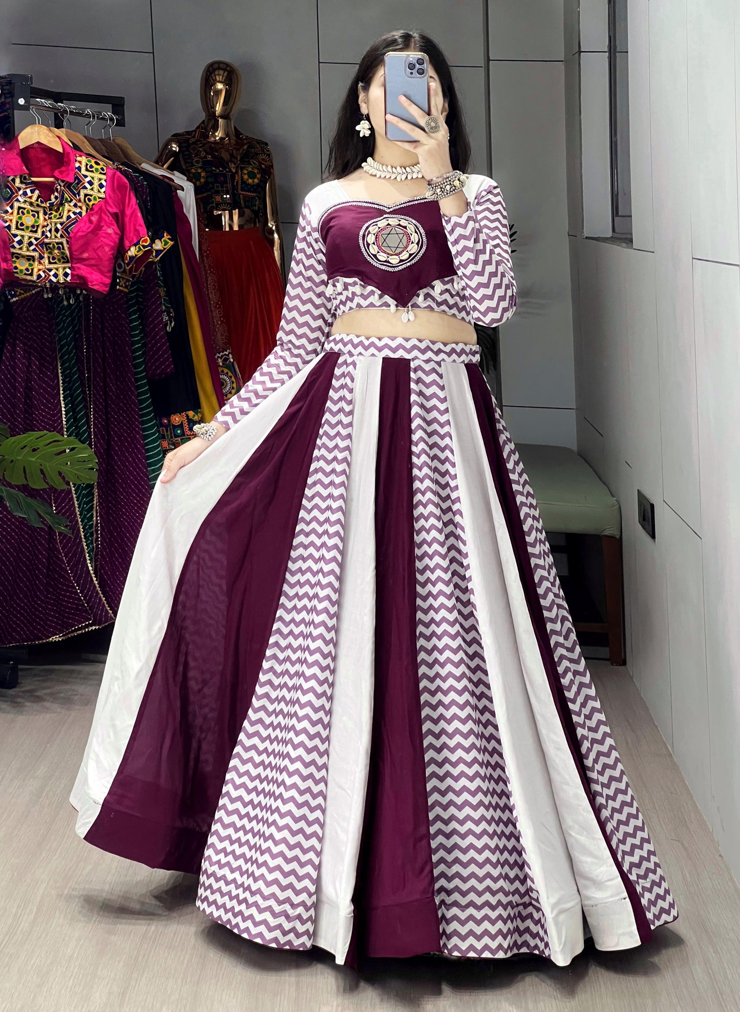 Pure Rayon Cotton lehenga set
