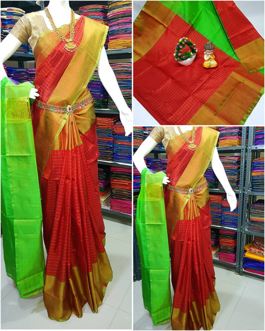 Uppada checks sarees with big border