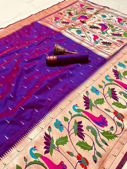 Semi silk half over paithani sarees