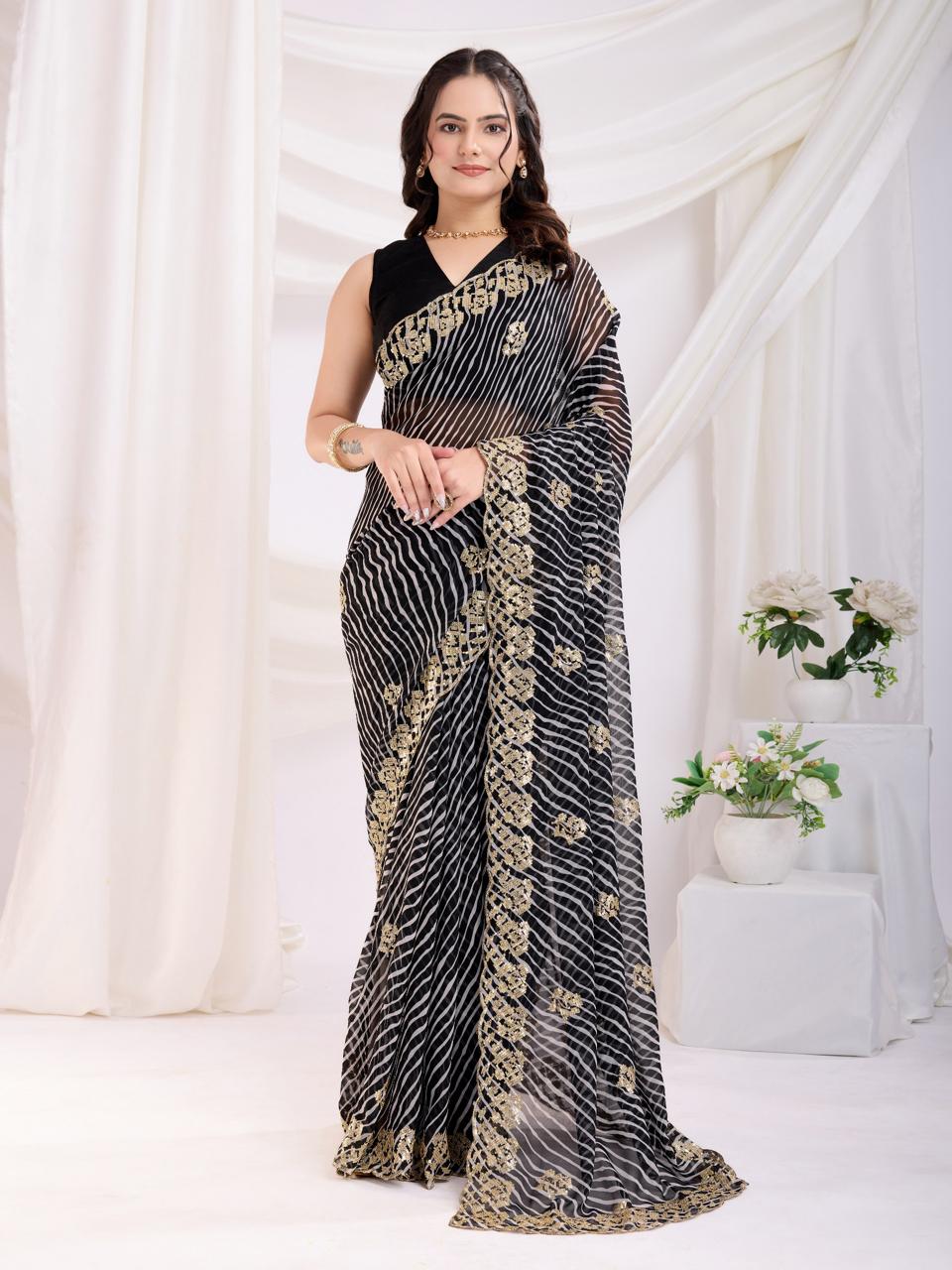 Leheriya Georgette sarees