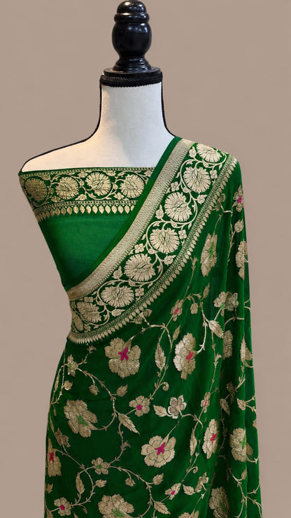 Banarasi semi pure silk georgette sarees