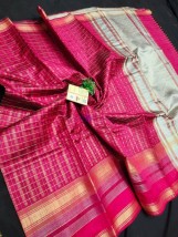 Pink pure raw silk sarees