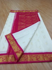 Kanchipuram silk cotton korvai sarees