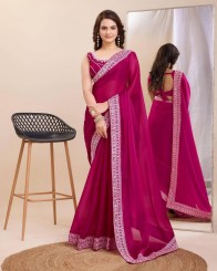 Party wear zimmy choo sarees with embroidery work