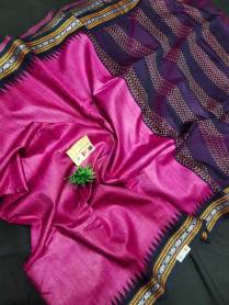 Desi tussar silk sarees with vidharba temple border