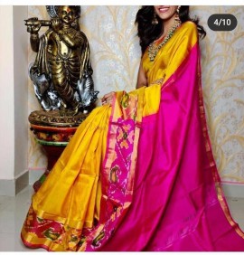 Uppada soft silk sarees with small pochampally border