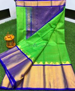 Kuppadam all over checks butta sarees with gold border