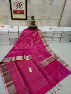 Pure kanchipuram all over silver jari self weaving sarees