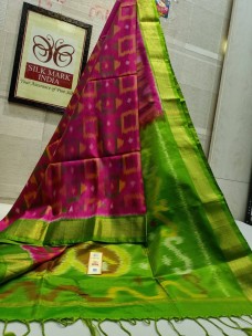 Pure kanchipuram borderless ikkat weaving sarees