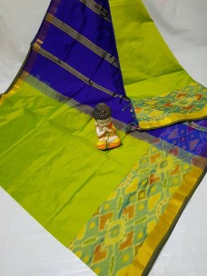 Tripura silk sarees with big pochampally border