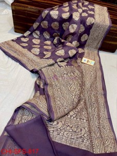 Banarasi semi pure silk Georgette kariyal weaved sarees