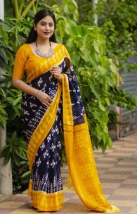 Linen digital print sarees