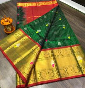 Latest kuppadam sarees with gold kanchi border